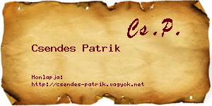 Csendes Patrik névjegykártya